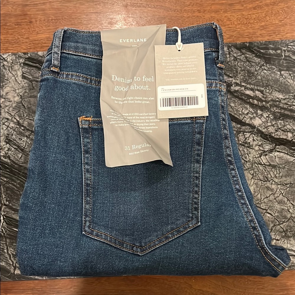 Everlane Blue Mid Rise Skinny Jeans